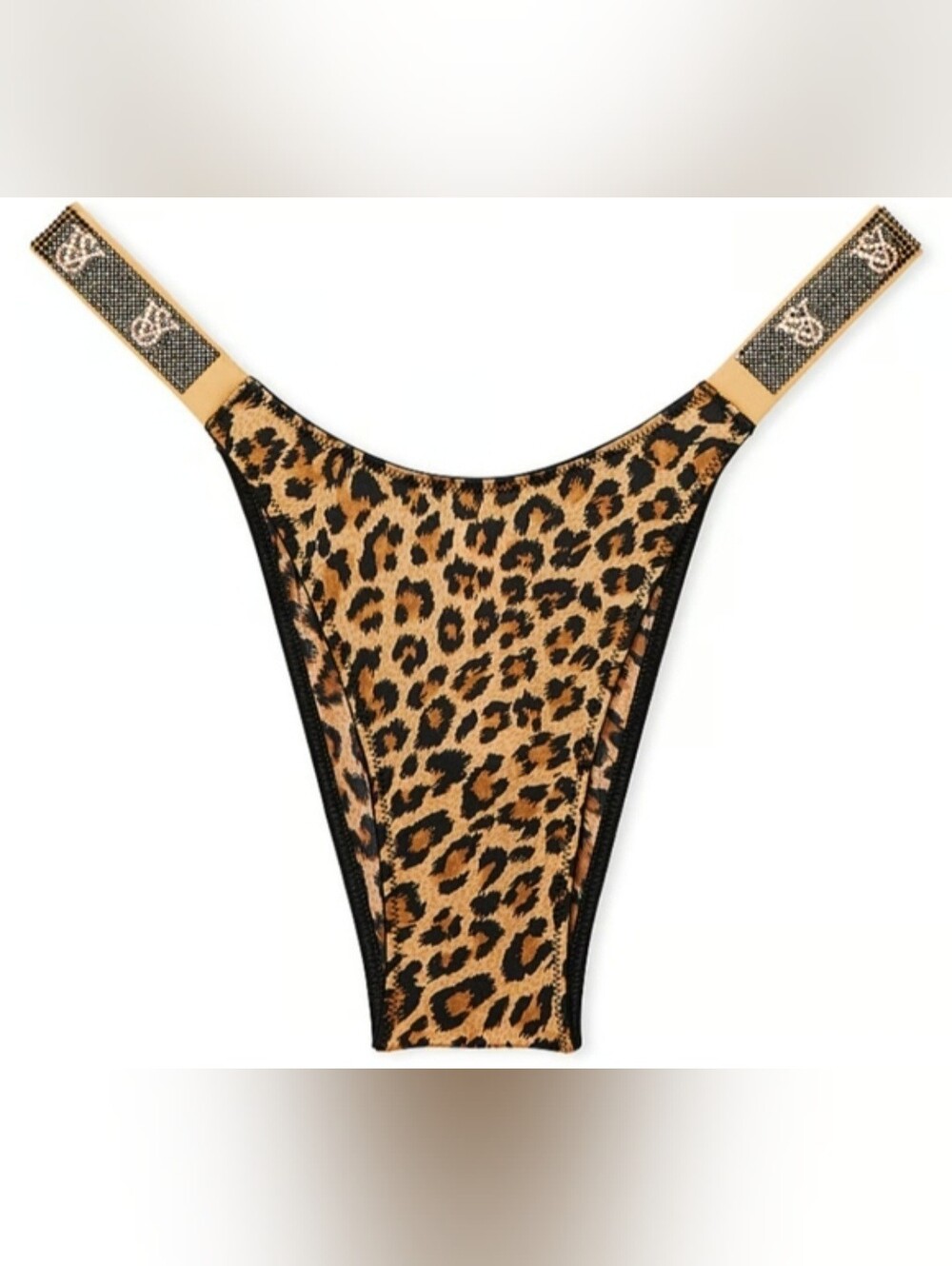 L XL XXL Victoria's Secret Shine Strap Brazilian Panty Leopard